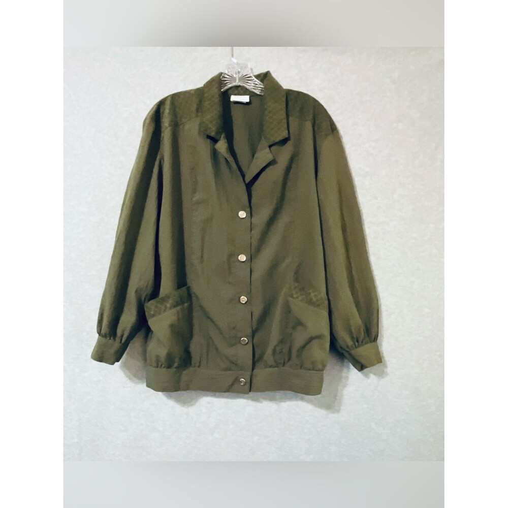 REMO DE CALIFORNIA Olive Green Women's Button-Front Jacket Sz M